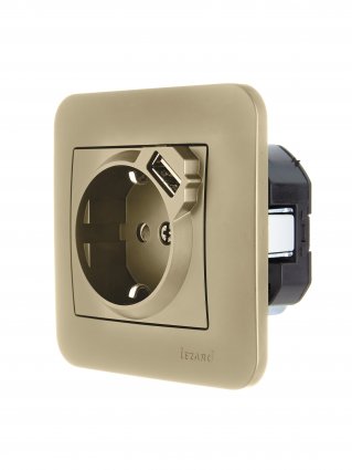 Фотография товара 'Lezard 7081-3636-181 ASTI Розетка с/з + USB разъём'