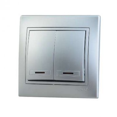 Фотография товара 'Lezard MIRA Выключатель двойной с подсветкой, 701-1010-112'