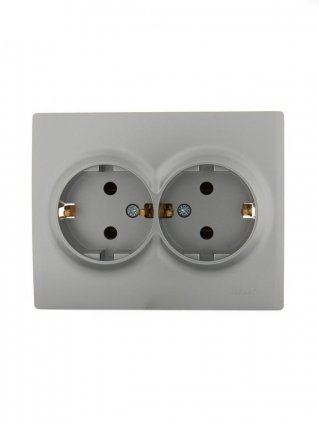 Фотография товара 'Lezard KARINA Розетка двойная с заземлением керамика, 707-4300-127'