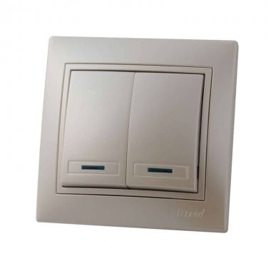 Фотография товара 'Lezard MIRA Выключатель двойной с подсветкой, 701-3030-112'