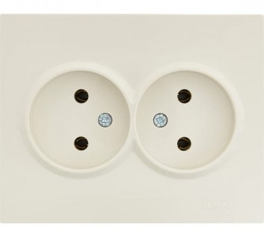 Фотография товара 'Lezard VESNA Розетка двойная без заземления ПБТ, 742-0300-128B'