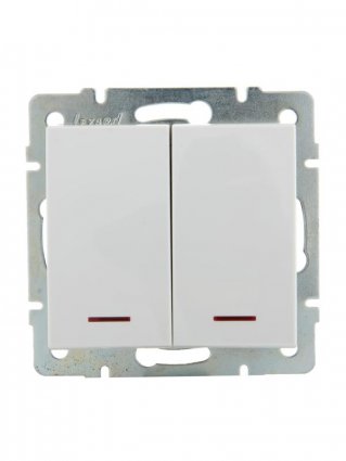 Фотография товара 'Lezard RAIN Выключатель двойной с подсветкой, 703-0288-112'