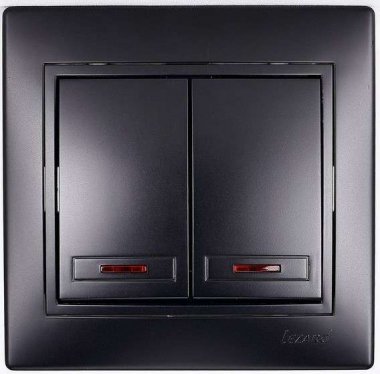 Фотография товара 'Lezard MIRA Выключатель двойной с подсветкой, 701-4242-112'