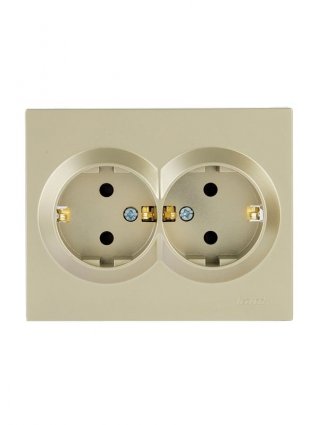 Фотография товара 'Lezard 742-3700-178B VESNA Розетка двойная с защитой от детей ПБТ'