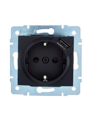Фотография товара 'Lezard 7081-4288-181 ASTI Розетка с/з + USB разъём'