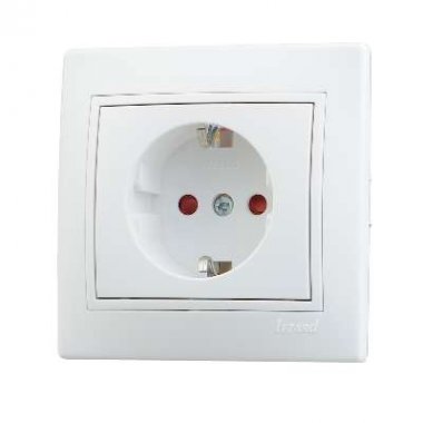 Фотография товара 'Lezard MIRA Розетка с защитой от детей керамика, 701-0202-124'