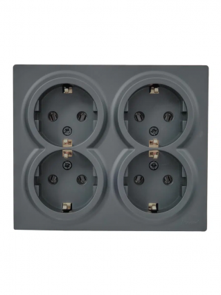 Фотография товара 'Lezard 752-3400-127BDP LETO Розетка четверная с/з закрытый корпус ПБТ'