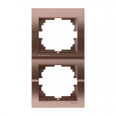 Фотография товара 'Lezard 702-3200-152 DERIY Рамка 2-ая вертикальная коричневая металлик'