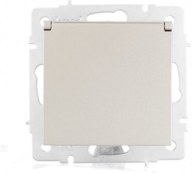 Фотография товара 'Lezard VESNA Розетка с заземлением с крышкой ПБТ, 742-3788-123B'