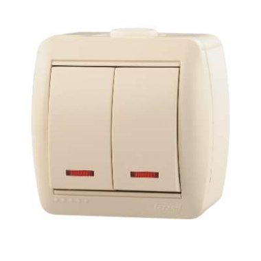 Фотография товара 'Lezard NATA Выключатель двойной с подсветкой, 710-0300-112'