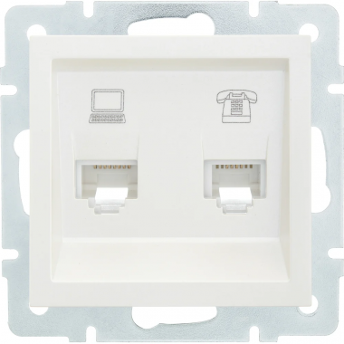 Фотография товара 'Lezard 742-4388-141 VESNA Розетка компьютерная двойная'