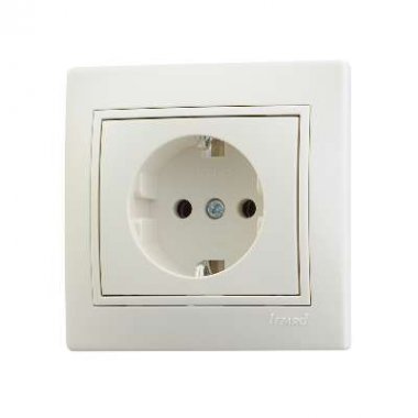 Фотография товара 'Lezard MIRA Розетка с заземлением керамика , 701-0303-122'