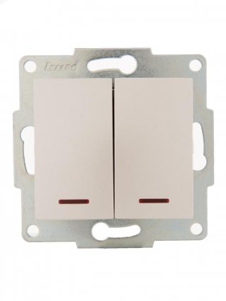 Фотография товара 'Lezard KARINA Выключатель двойной с подсветкой, 707-3088-112'