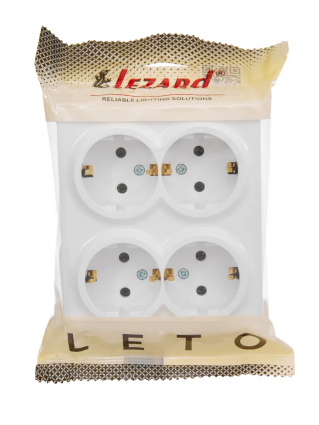 Фотография товара 'Lezard 752-0200-127BDP LETO Розетка четверная с/з закрытый корпус ПБТ'