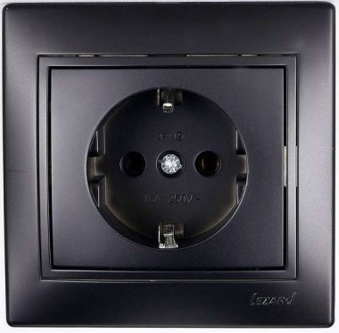 Фотография товара 'Lezard MIRA Розетка с заземлением керамика, 701-4242-122'