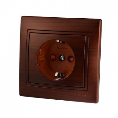 Фотография товара 'Lezard 702-0404-124 DERIY Розетка с защитой от детей керамика маун'