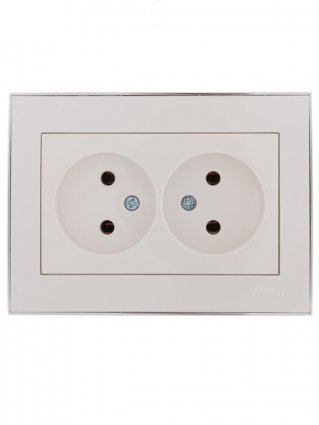 Фотография товара 'Lezard RAIN Розетка двойная без заземления керамика, 703-0225-128'