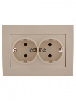 Фотография товара 'Lezard RAIN Розетка двойная с заземлением керамика, 703-0303-127'