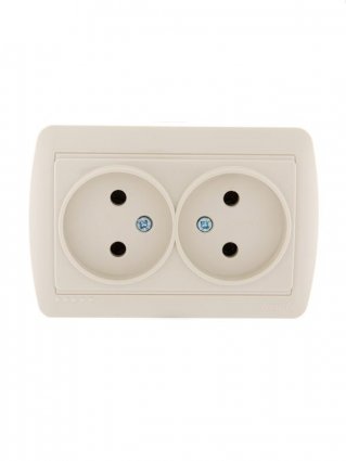 Фотография товара 'Lezard DEMET Розетка двойная без заземления закрытый корпус, 711-0300-128'