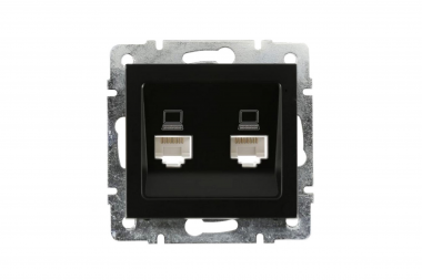 Фотография товара 'Lezard 703-4288-141 RAIN Розетка комп. 2-я цв. черный бархат'