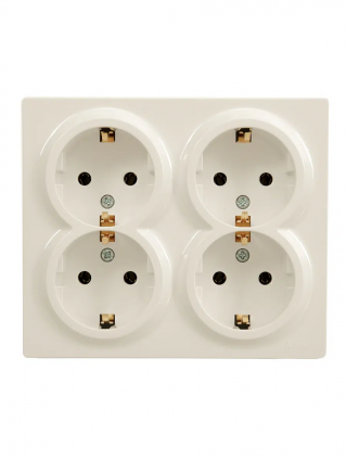 Фотография товара 'Lezard 752-0300-127BDP LETO Розетка четверная с/з закрытый корпус ПБТ'