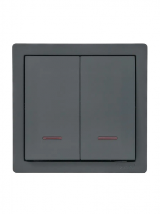 Фотография товара 'Lezard 752-3400-112 LETO Выключатель двойной с подсветкой'