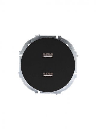 Фотография товара 'Lezard 743-4288-192 OSEN Розетка 2-ая USB разъем чёрный бархат'