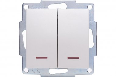 Фотография товара 'Lezard 742-3088-112 VESNA Выключатель двойной с подсветкой'