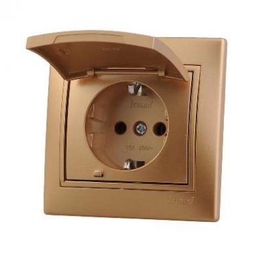 Фотография товара 'Lezard MIRA Розетка с заземлением с крышкой керамика, 701-1313-123'