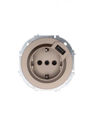 Фотография товара 'Lezard 743-3788-181 OSEN Розетка с/з + USB разъем титан'