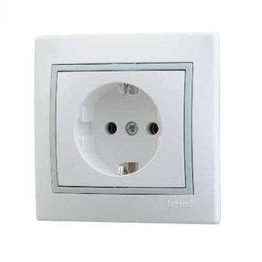 Фотография товара 'Lezard MIRA Розетка с заземлением керамика, 701-0215-122'