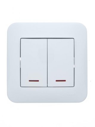 Фотография товара 'Lezard 7081-0202-112 ASTI Выключатель двойной с подсветкой'