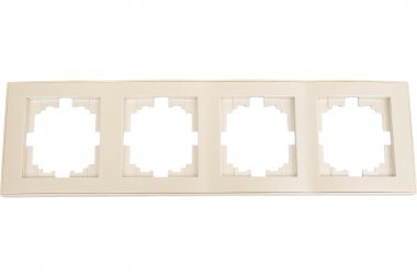 Фотография товара 'Lezard 703-3030-154 RAIN Рамка 4-ая вертикальная б/вст жемчужно-белый металлик'