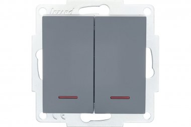 Фотография товара 'Lezard 742-3488-112 VESNA Выключатель двойной с подсветкой'