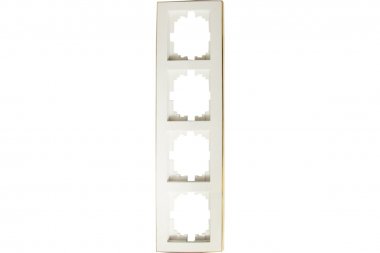 Фотография товара 'Lezard 703-0326-154 RAIN Рамка 4-ая верт. с вст. цв. бежевый + золото'