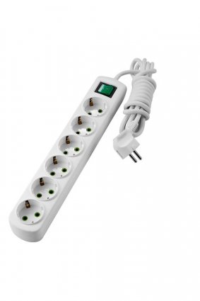 Фотография товара 'Lezard LETITIA Удлинитель с заземлением 6 входа 3 метра с выключателем, 721-0603-602'