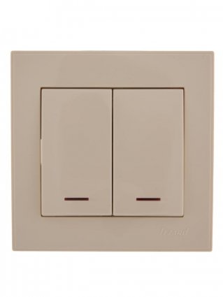 Фотография товара 'Lezard RAIN Выключатель двойной с подсветкой, 703-0303-112'