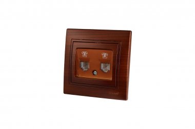 Фотография товара 'Lezard 701-0505-138 MIRA Розетка телефонная двойная евро махагон'