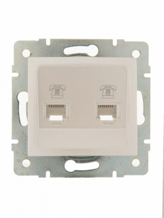 Фотография товара 'Lezard 742-0388-138 VESNA Розетка телефонная двойная евро'