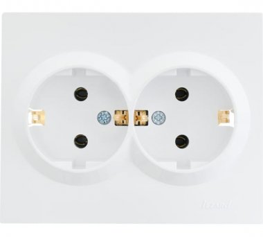 Фотография товара 'Lezard VESNA Розетка двойная с заземлением ПБТ, 742-0200-127B'