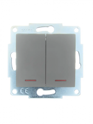 Фотография товара 'Lezard 7081-3535-112 ASTI Выключатель двойной с подсветкой'