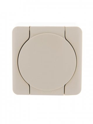 Фотография товара 'Lezard VIOLA Розетка с заземлением с крышкой керамика, 751-0300-123'