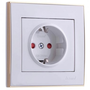 Фотография товара 'Lezard RAIN Розетка с защитой от детей керамика, 703-0226-124'