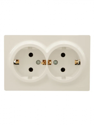 Фотография товара 'Lezard 752-0300-127B LETO Розетка двойная с/з закрытый корпус ПБТ'