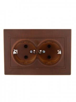 Фотография товара 'Lezard MIRA Розетка двойная с заземлением керамика, 701-0801-127'