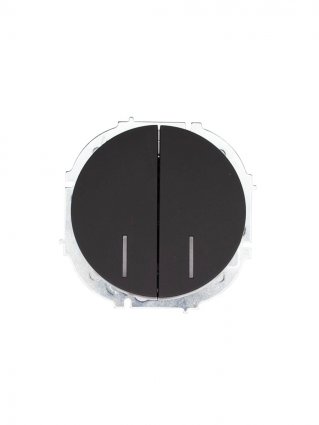 Фотография товара 'Lezard 743-4288-112 OSEN Выключатель двойной с подсветкой чёрный бархат'