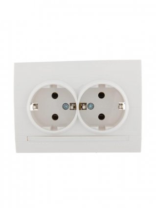 Фотография товара 'Lezard DERIY Розетка двойная с заземлением, 702-0202-127'