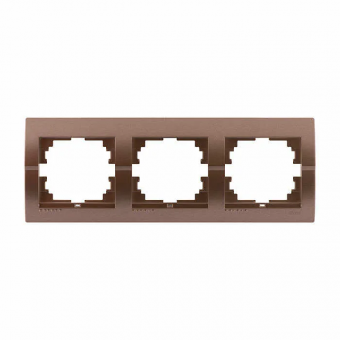 Фотография товара 'Lezard 702-3100-153 DERIY Рамка 3-ая вертикальная светло-коричневая металлик'