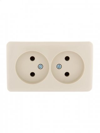 Фотография товара 'Lezard VIOLA Розетка двойная без заземления закрытый корпус керамика, 751-0300-128'