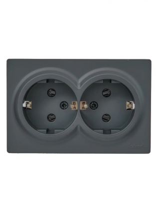 Фотография товара 'Lezard 752-3400-127B LETO Розетка двойная с/з закрытый корпус ПБТ'